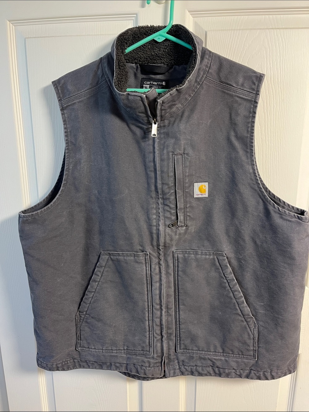 Carhartt Men's Dark Gray Sherpa-Lined Work Vest